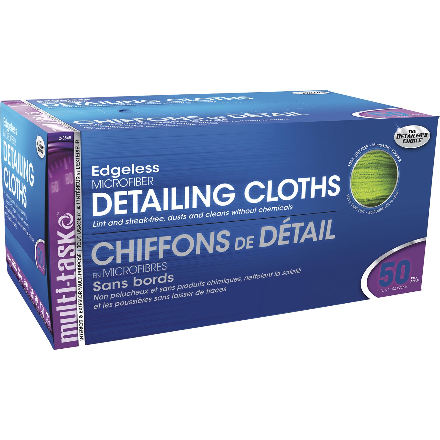 Hopkins Microfiber Multi-Purpose Detailing Cloths, 50-Count, Green, 12 1/2in. x 6 1/2in. x 6 1/2in.