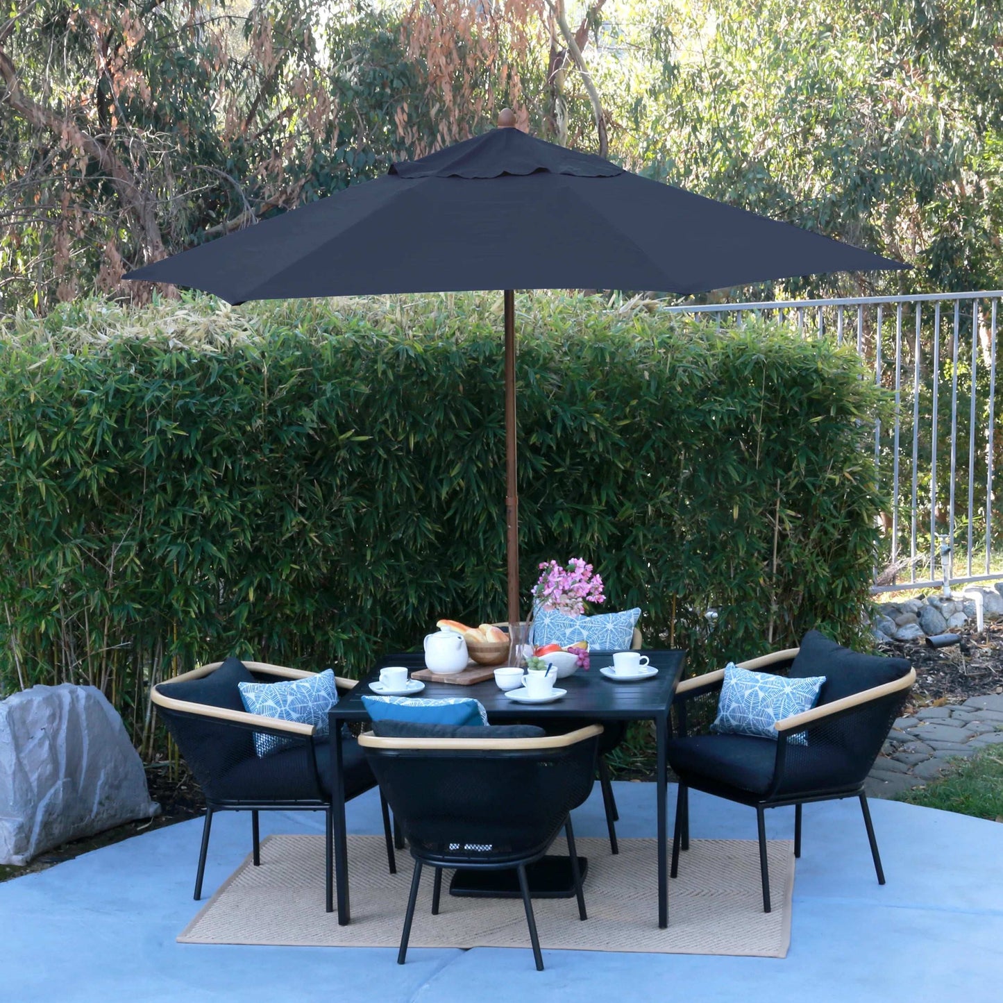 9'x9' Calathea Outdoor Market Umbrella, Navy - Threshold