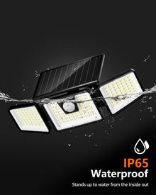 INCX Solar Lights Outdoor with Motion Sensor, 3 Heads Security Lights Solar Powered,