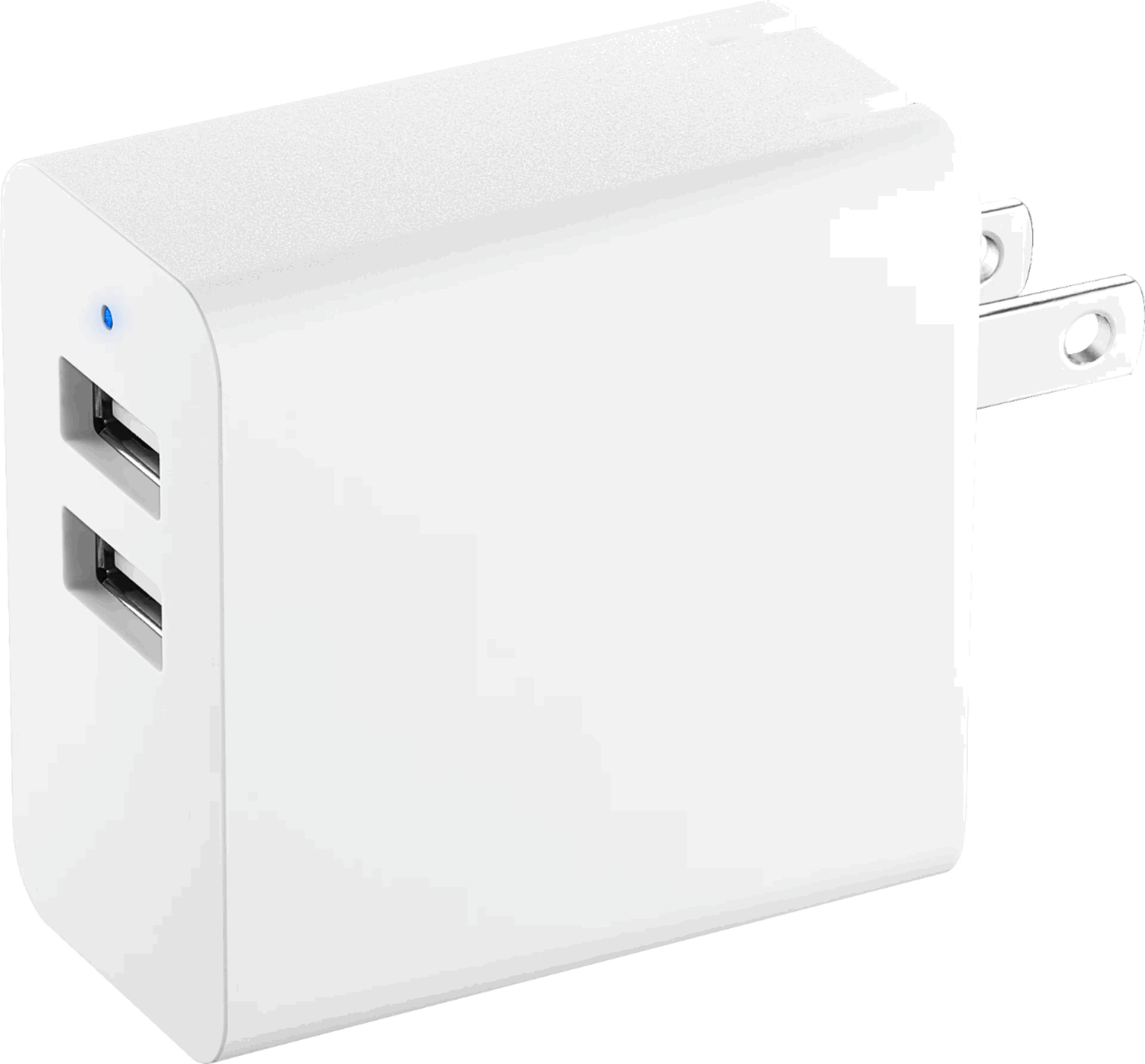 Insignia™ - 24 W 2-Port USB Wall Charger - White