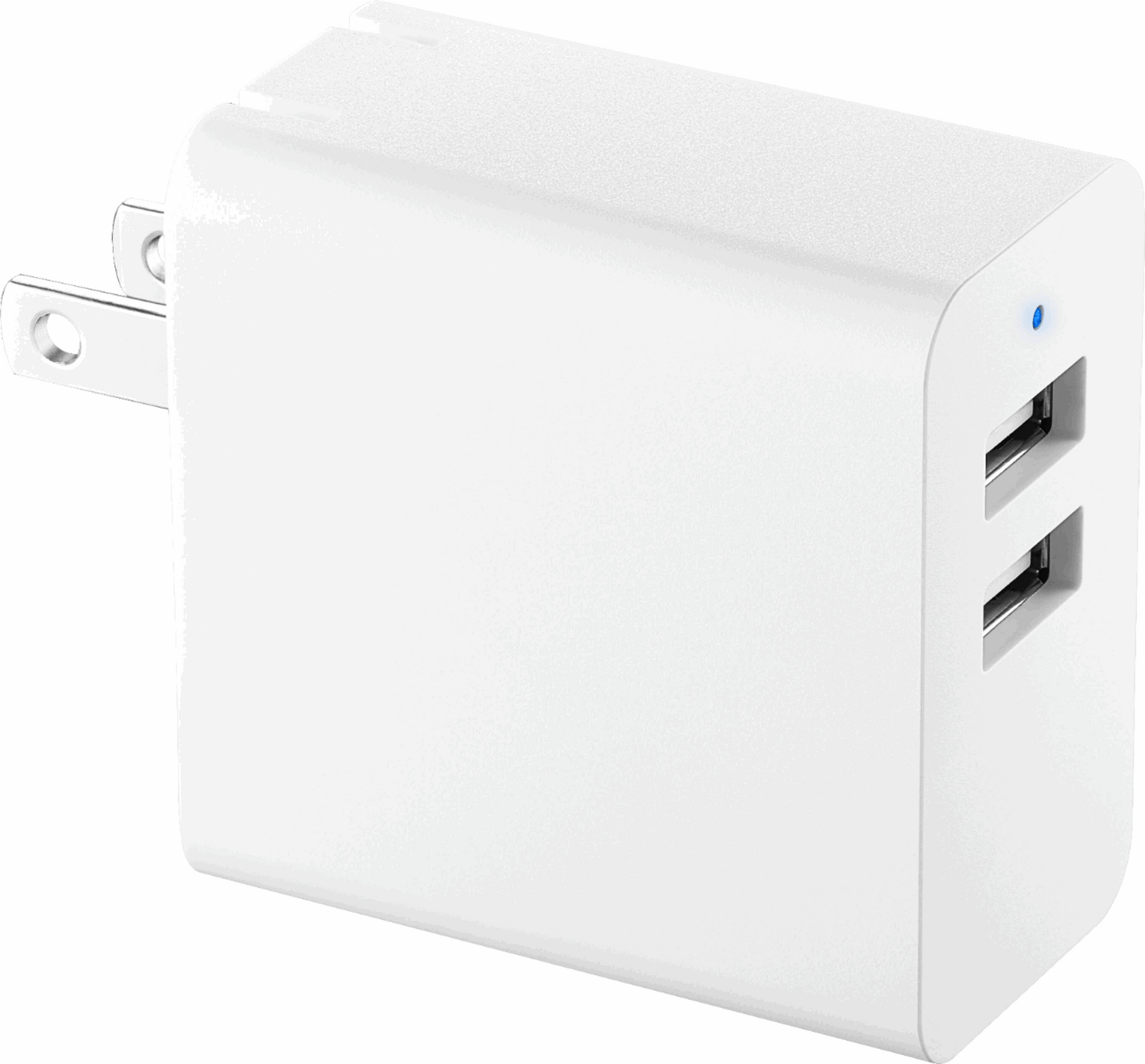 Insignia™ - 24 W 2-Port USB Wall Charger - White