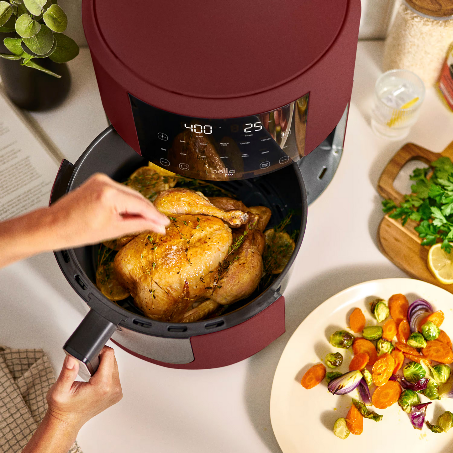 Bella PRO - 8-qt, oyo ezali na 8-qt. Friteuse à air numérique - Acier inoxydable