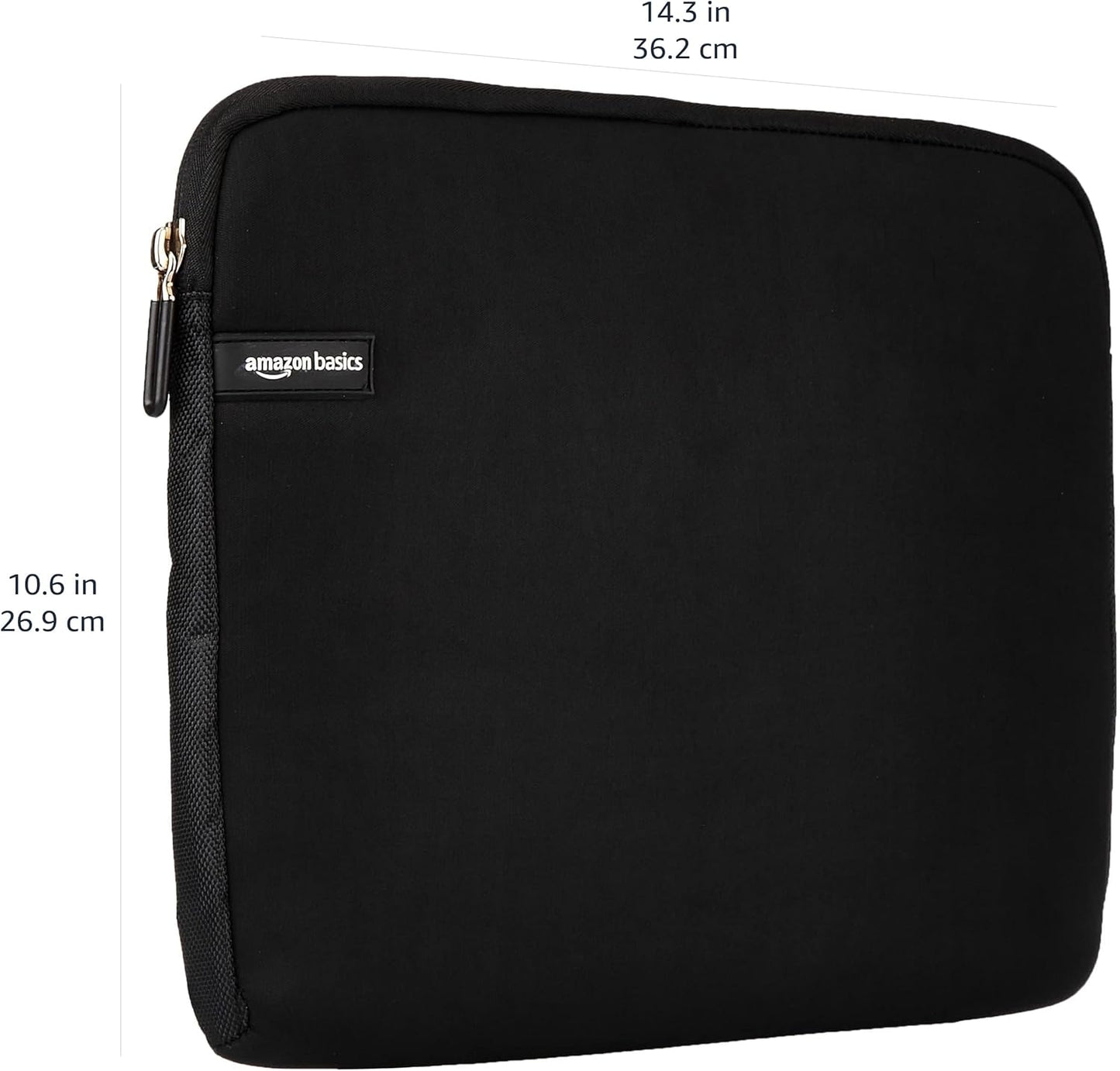 Amazon Basics Manche ya ordinateur portable ya 17,3 pouces, cas ya protection na zipper - Noir 