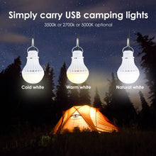 Lampe LED USB Onite, lampe de camping avec variateur et interrupteur de couleur, lampe de tente avec câble répartiteur USB de type Y et corde extra longue de 6,2 pieds