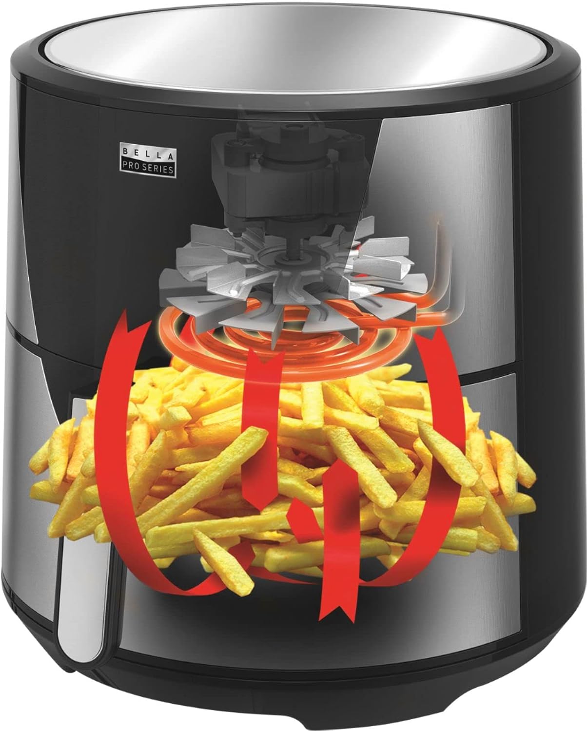 Bella PRO - 8-qt, oyo ezali na 8-qt. Friteuse à air numérique - Acier inoxydable