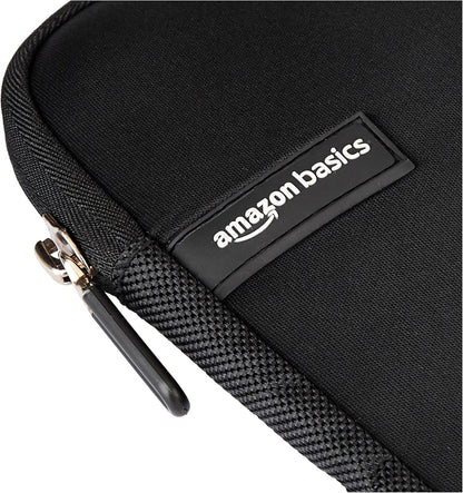 Amazon Basics Manche ya ordinateur portable ya 17,3 pouces, cas ya protection na zipper - Noir 