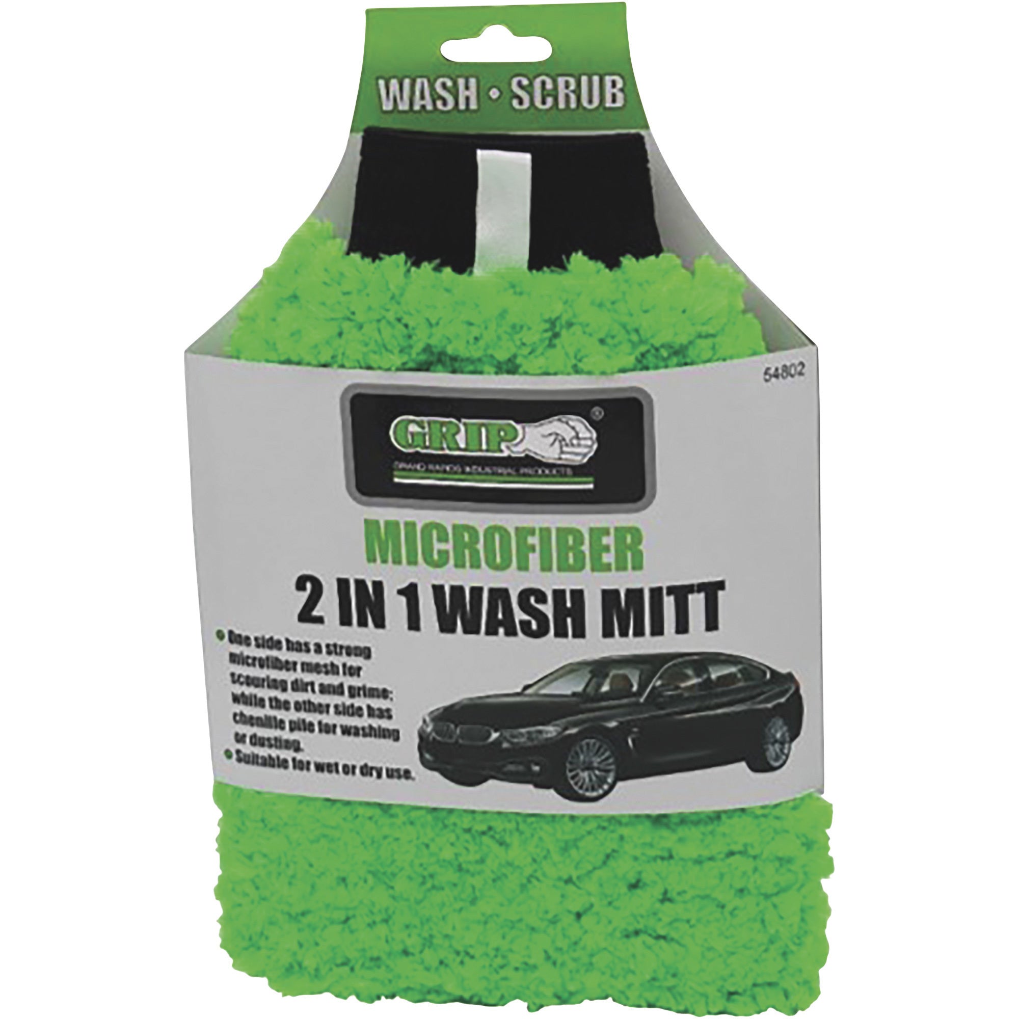 Grip 2-in-1 Microfiber/Chenille Wash Mitt, For Wet or Dry Use