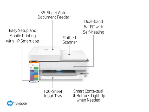 HP ENVY 6455e Imprimante ya langi ya jet d’encre sans fil nionso na moko