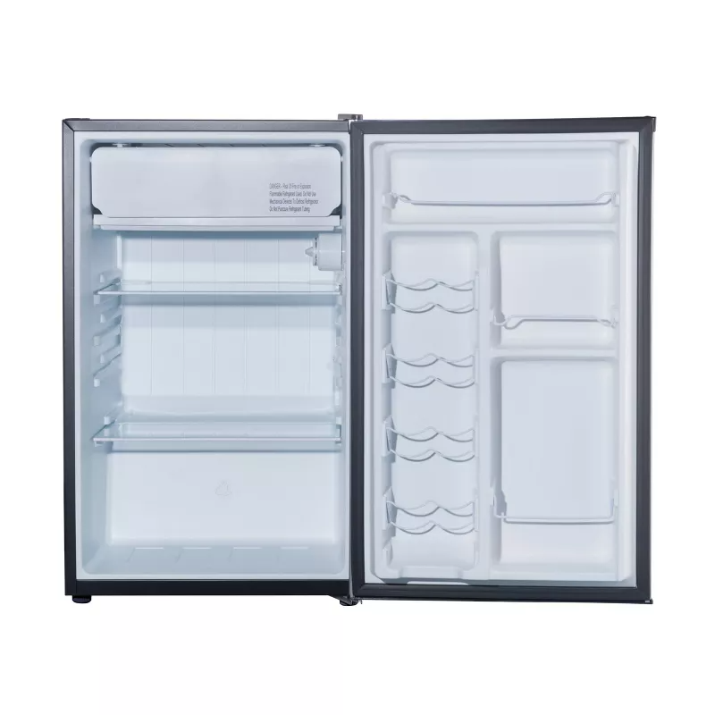 Whirlpool 4.3 cu ft Mini Refrigerator Stainless Steel WH43S1E: Compact Dorm Fridge, Energy Star, Reversible Door, 2 Shelves