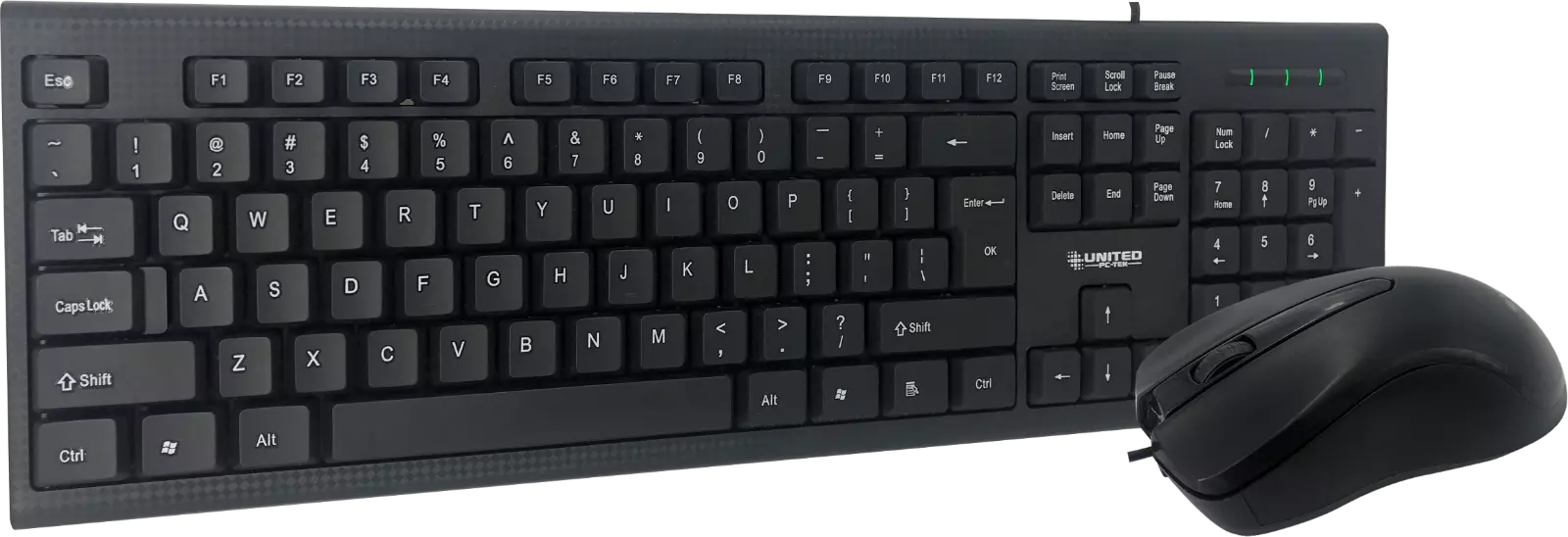 Clavier et souris, United PC-Tek, UPT-G20, noir, filaire, USB, Windows et Mac