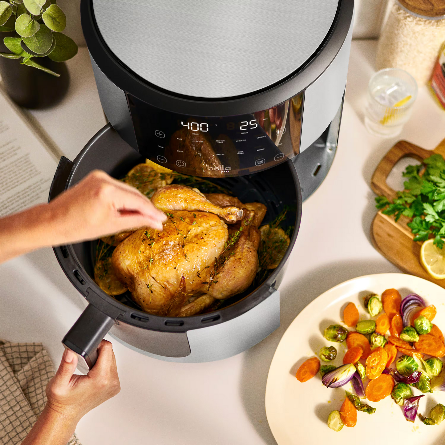 Bella PRO - 8-qt, oyo ezali na 8-qt. Friteuse à air numérique - Acier inoxydable