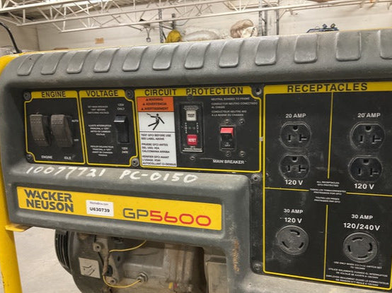 2018 Wacker Neuson GP5600A 5,6 kW Ensemble ya générateur portable