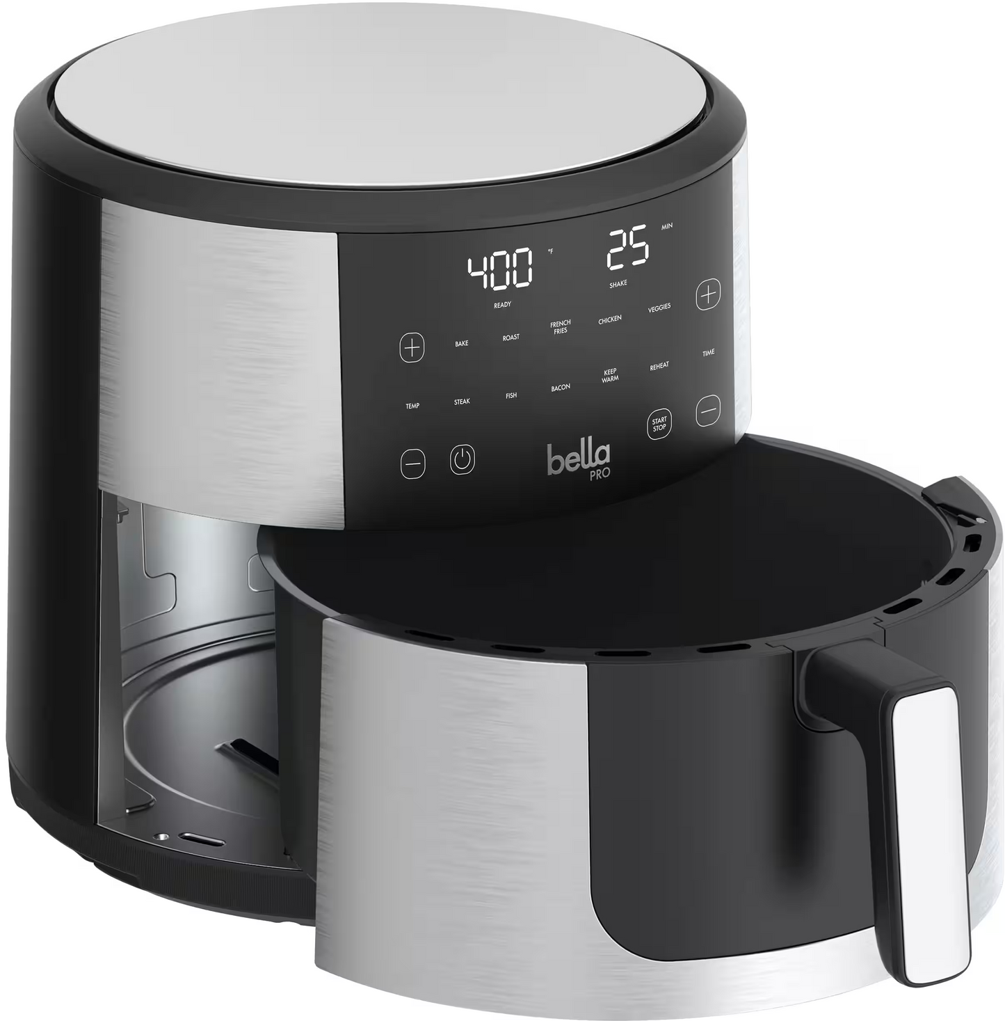 Bella PRO - 8-qt, oyo ezali na 8-qt. Friteuse à air numérique - Acier inoxydable