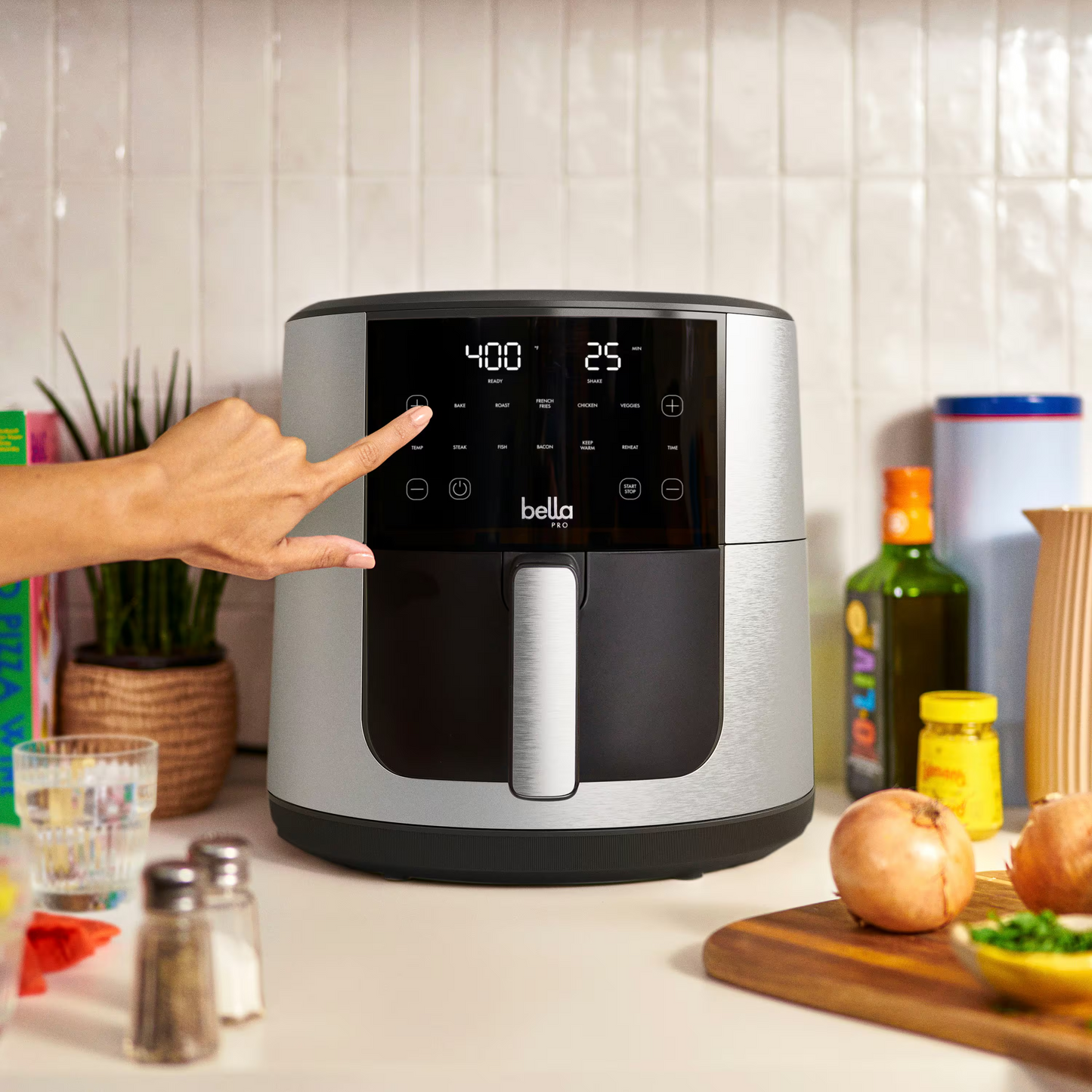 Bella PRO - 8-qt, oyo ezali na 8-qt. Friteuse à air numérique - Acier inoxydable