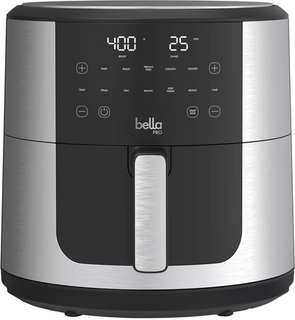 Bella PRO - 8-qt, oyo ezali na 8-qt. Friteuse à air numérique - Acier inoxydable