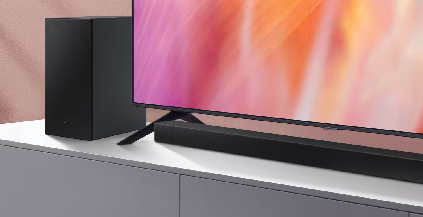 Samsung - Barre sonore 2.1-canal na Subwoofer sans fil mpe DOLBY AUDIO / DTS 2.0 - Noir