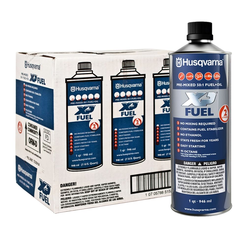 2 x Husqvarna 50:1 Pre-Mixed 2-Cycle Fuel + Oil, Quart, Case/6