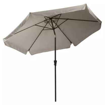 10' x 10' Parapluie ya patio ya marché inclinable na ba flaps ya côté Gris ya sable - CorLiving 