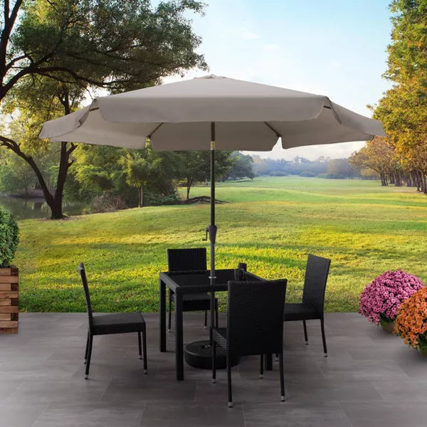 10' x 10' Tilting Market Patio Umbrella with Side Flaps Sand Gray - CorLiving