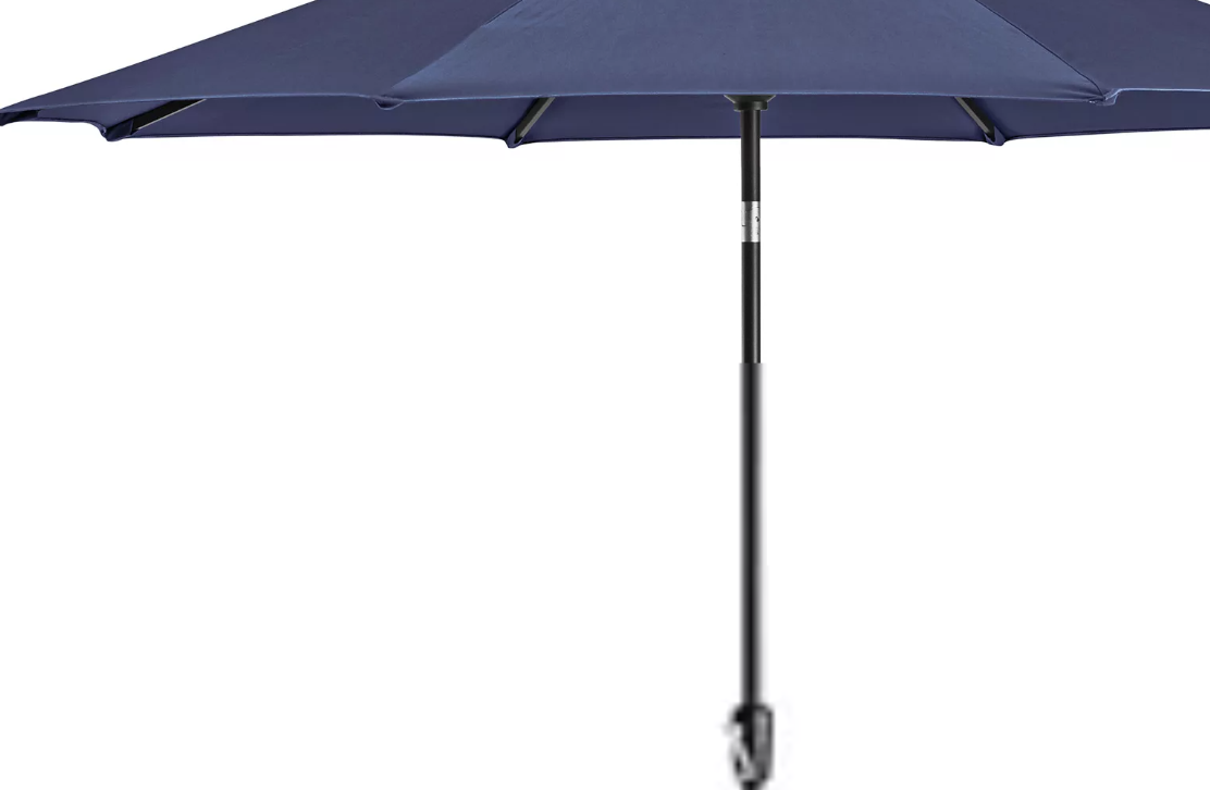 Parasol d'extérieur Cabana 9'x9', bleu marine - mât noir - seuil